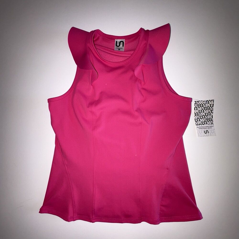 Urban Savage Berry Pink Ruffle Tank Top Women’s Size Medium NEW Flaw